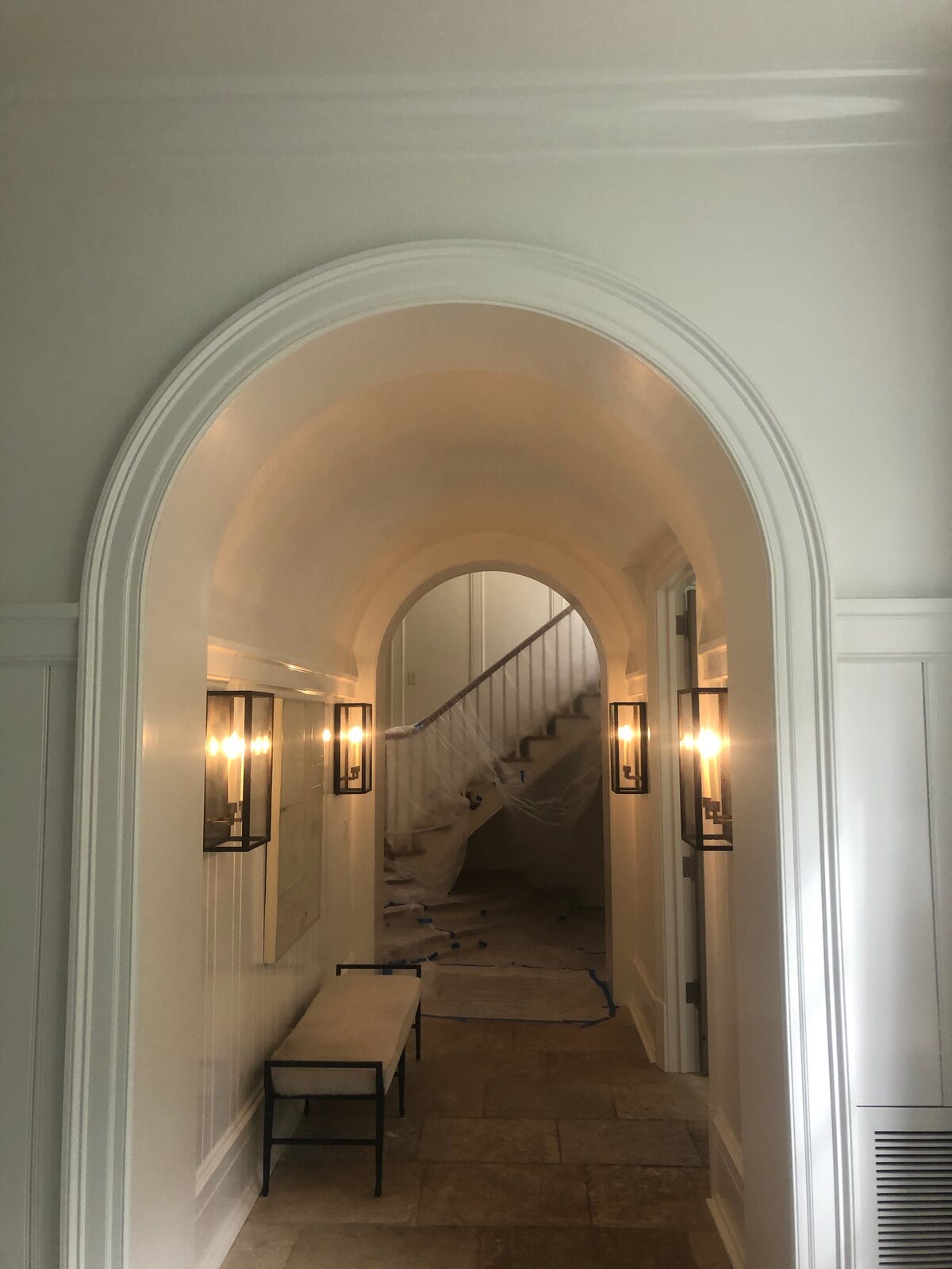 Arched plaster passage